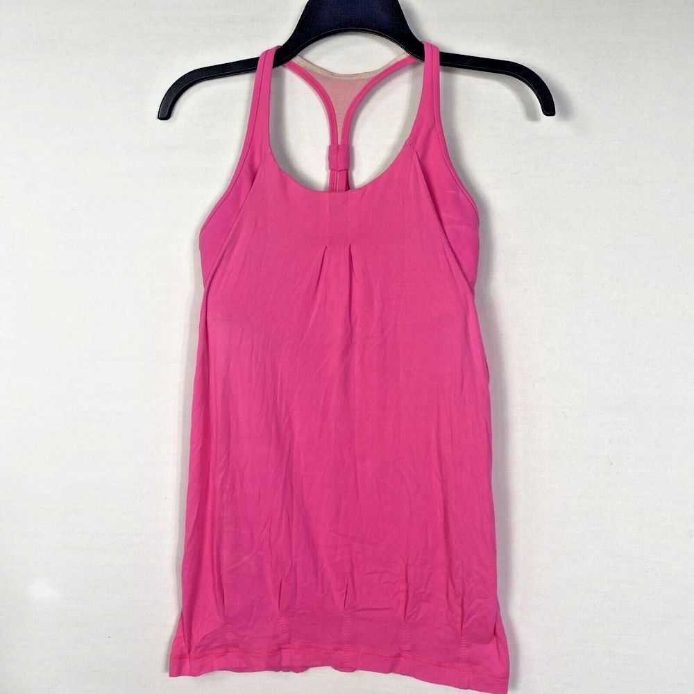 Lululemon Women's Tank 2 in 1 Pink Size 6 Built in Sports Bra Yoga Gym Training